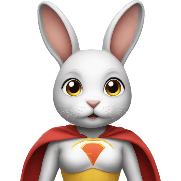 Rabbit dressed as super hero female emoji