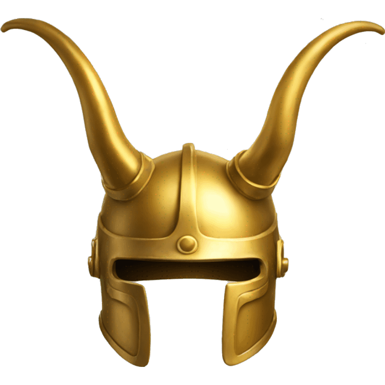 Golden helmet with curved horns emoji