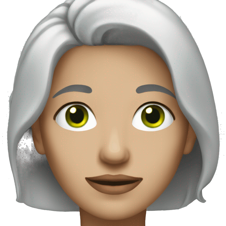 silver haired woman with green eyes emoji