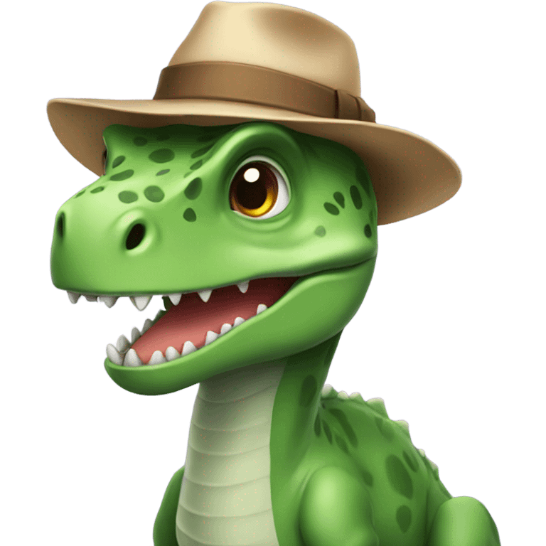 Dino with hat emoji