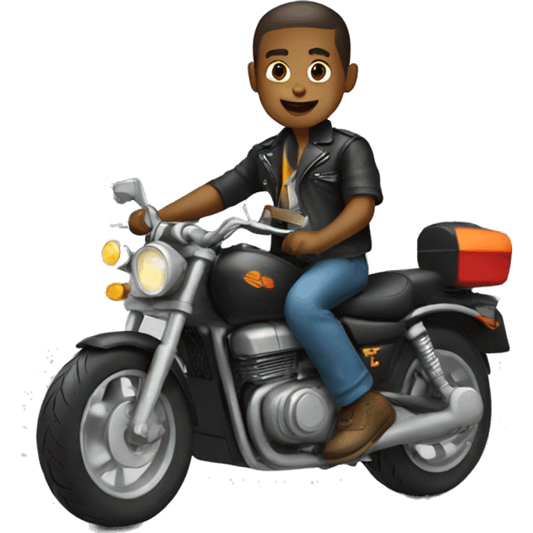 Boy on motorcycle  emoji