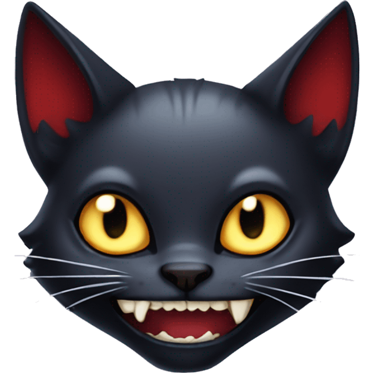 Vampire kitty with fangs emoji