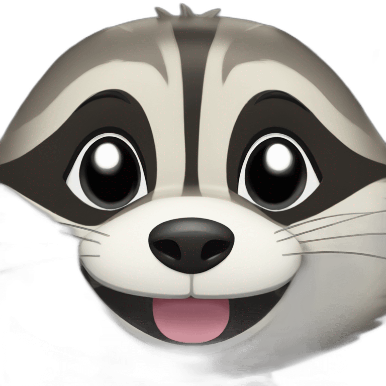 anime raccoon laughing emoji