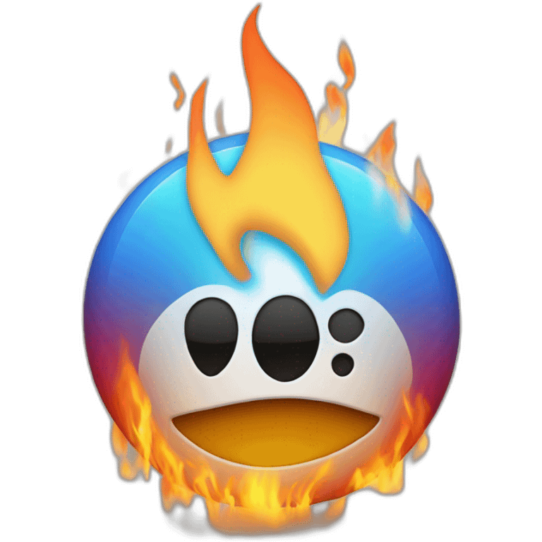 php programming language logo on fire emoji