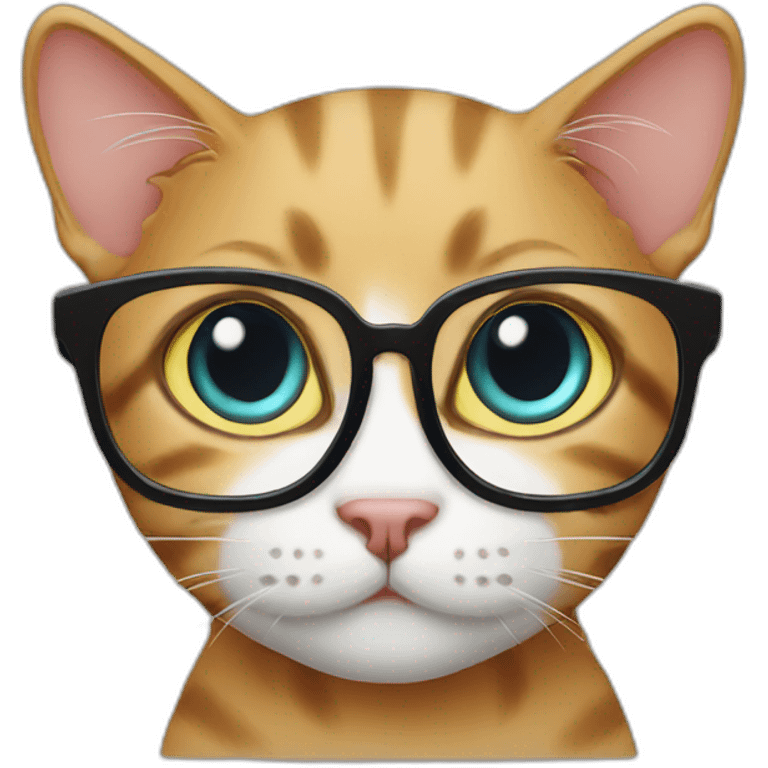 Eyeglasses cat emoji