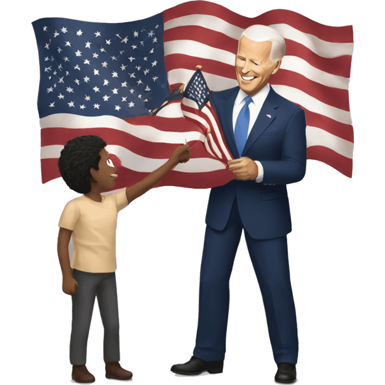 biden handing us flag emoji