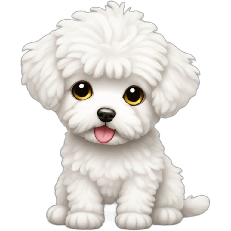 white maltipoo with heart emoji emoji