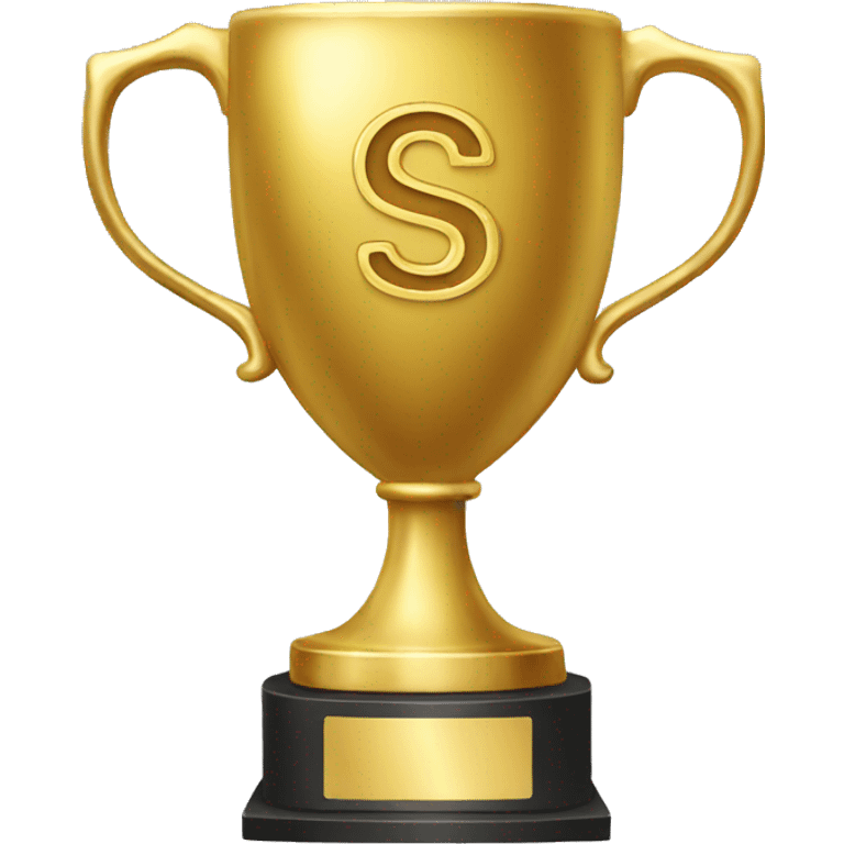 gold trophy with the initials S.D emoji