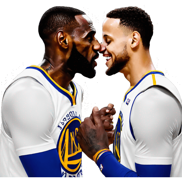 LeBron kissing curry emoji