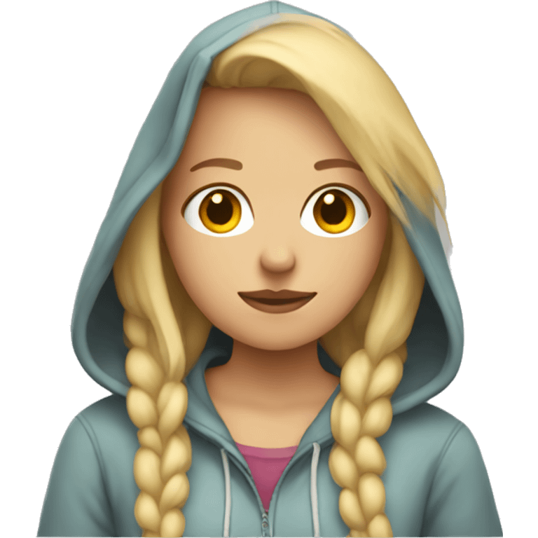 Blonde girl wearing a hoodie  emoji