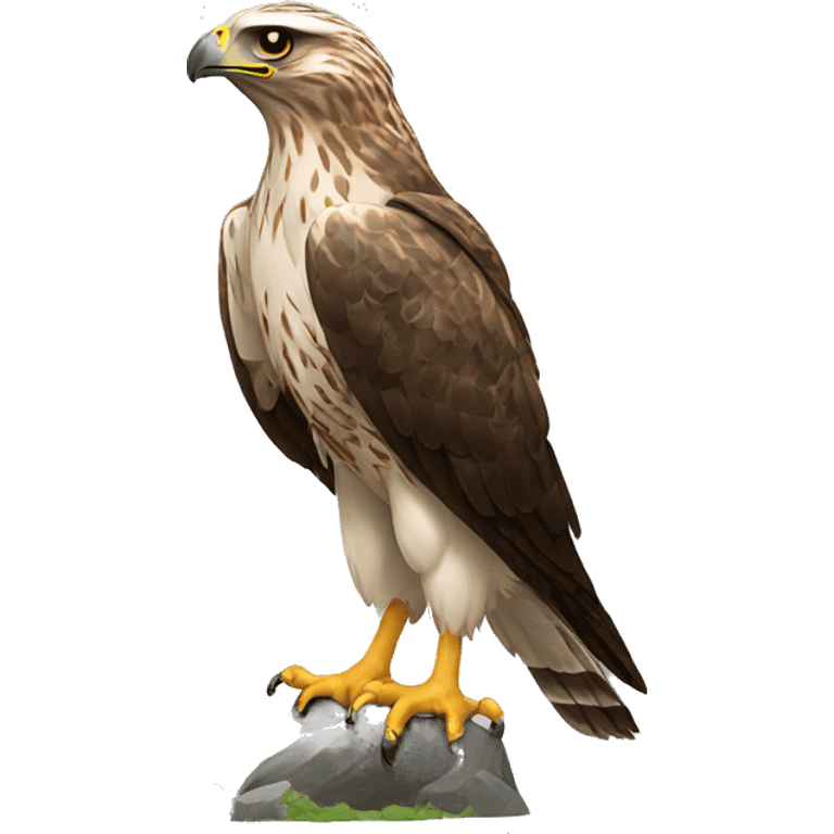 Hawk spitting at ground side view emoji