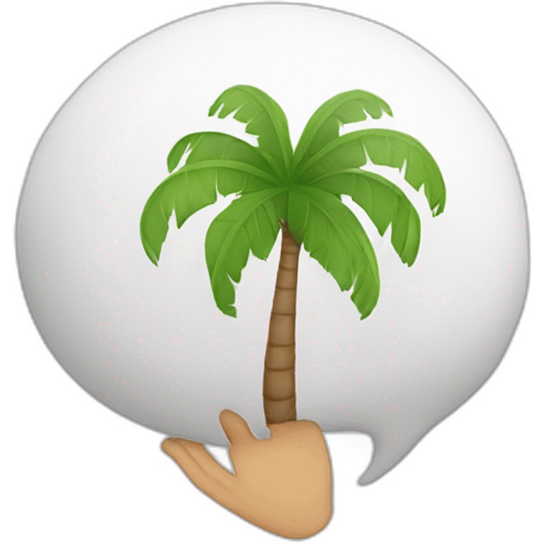 Thought balloon with a palm inside emoji