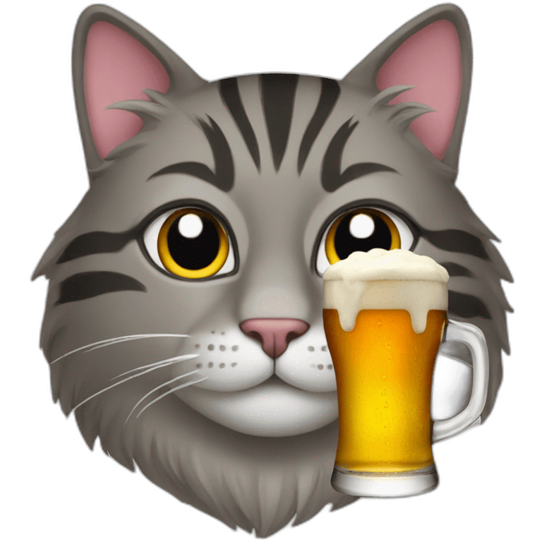 Cat beer emoji