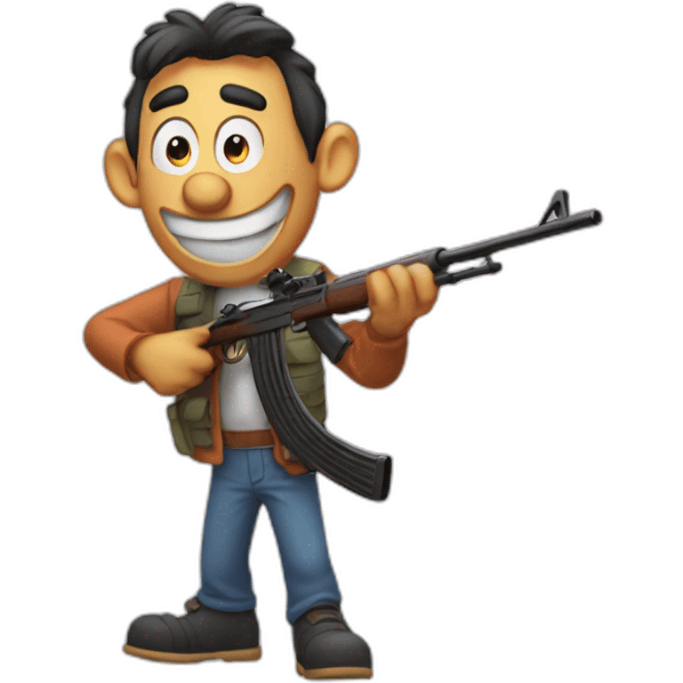 Goofy with riffle emoji