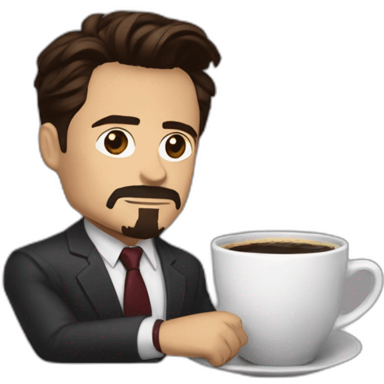 Tony stark buvant un café emoji