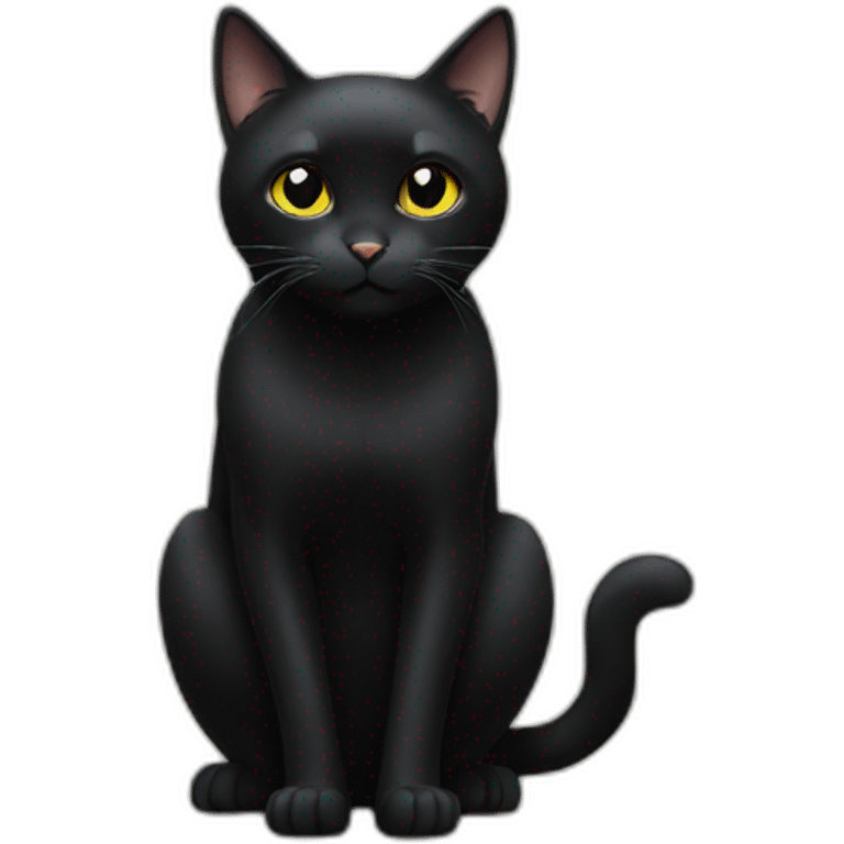 Black cat waiting for food emoji