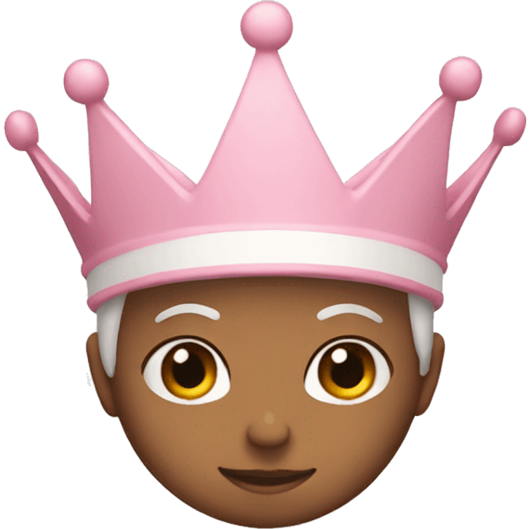 White and pastel pink crown emoji