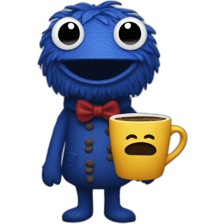 Grover with coffee emoji