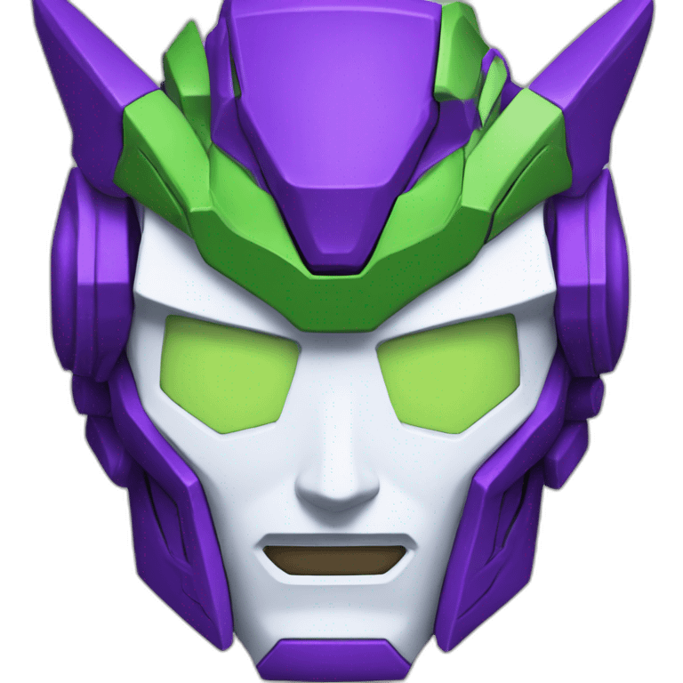 purple and green gundam mecha face emoji