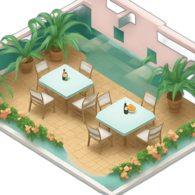 isometric restaurant bermuda emoji