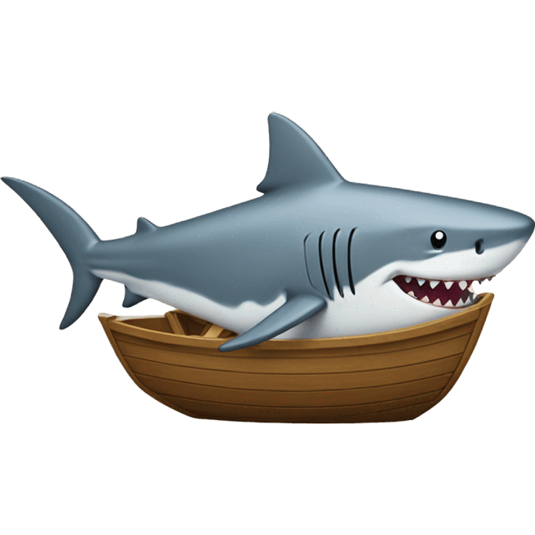 big shark in a boat emoji