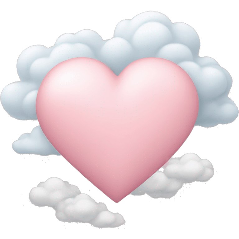 Light pink heart with clouds  emoji