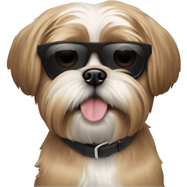 Tan Shih Tzu with dark sunglasses emoji