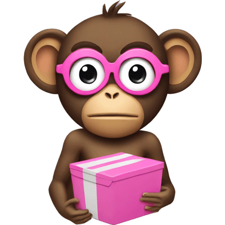 monkey no see with the pink carton character Loopy emoji