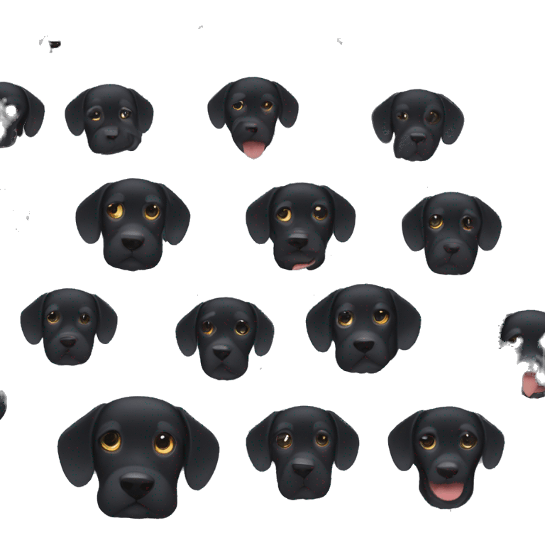 Black dog with floppy ears emoji