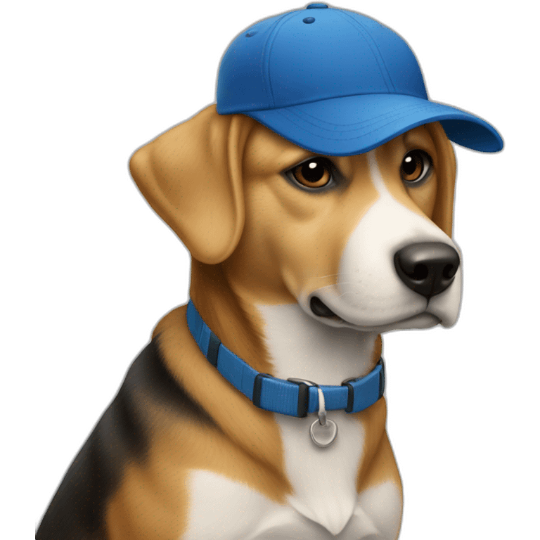 chien avec une casquette emoji