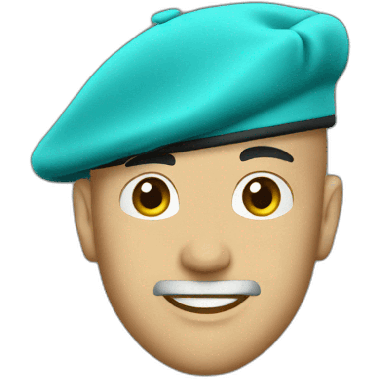 cyan beret bald emoji