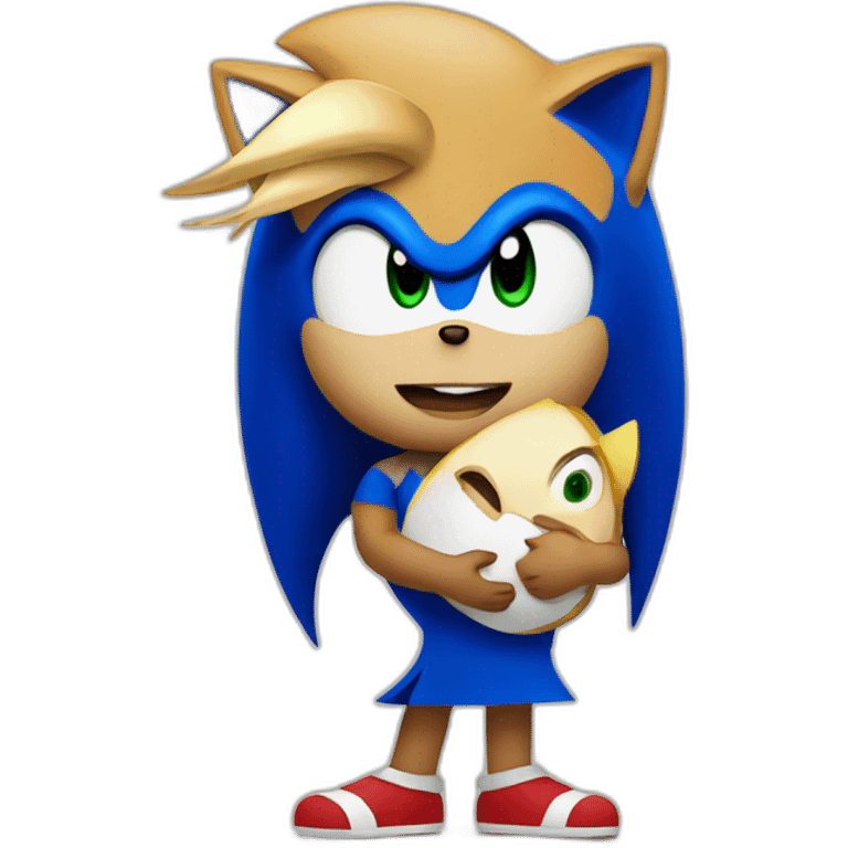 pregnant sonic looking angry holding child support bill emoji