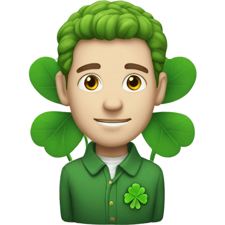 white man with clover emoji