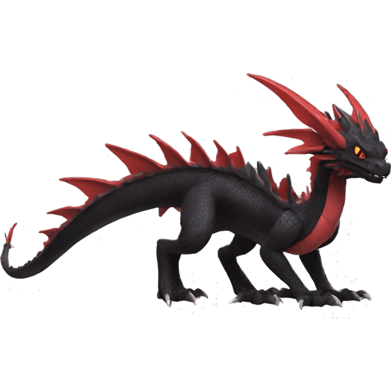 cool edgy black and red Dark-type nargacuga dragon Pokémon full body emoji