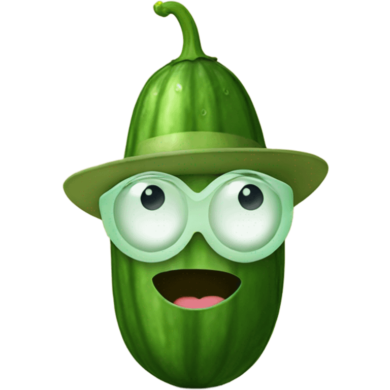 Cucumber wearing a hat emoji