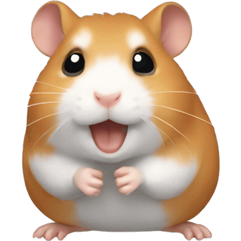 hamster showing 🤟 emoji