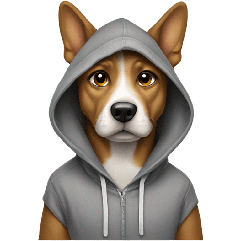 Dog wearing hoodie emoji