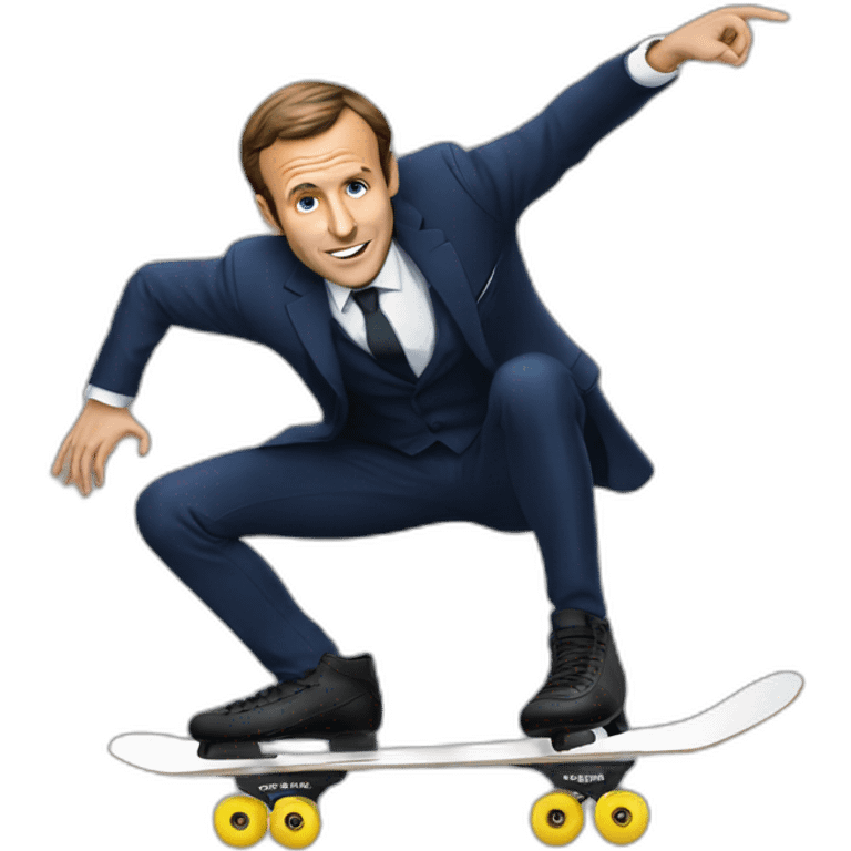 Macron qui fait du skate emoji