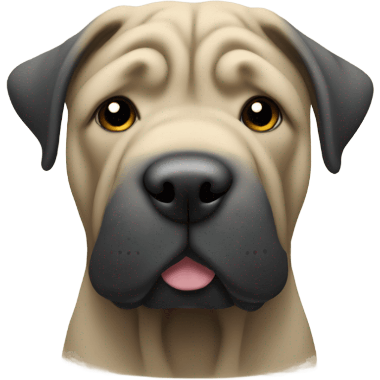 Black chinese shar pei emoji