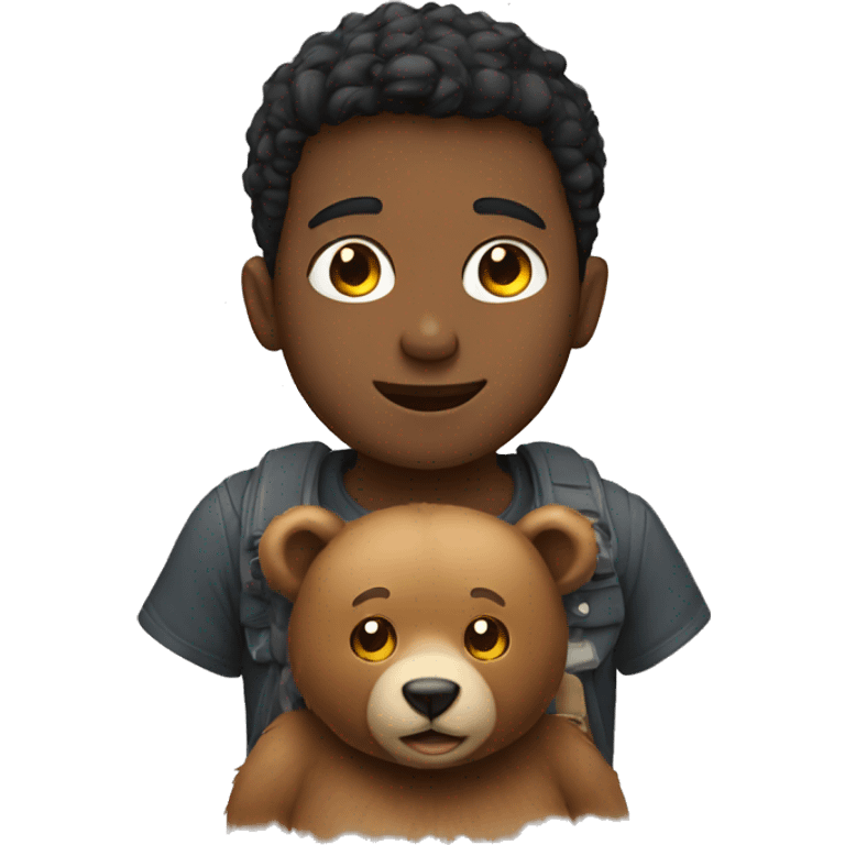 Boy with bear emoji