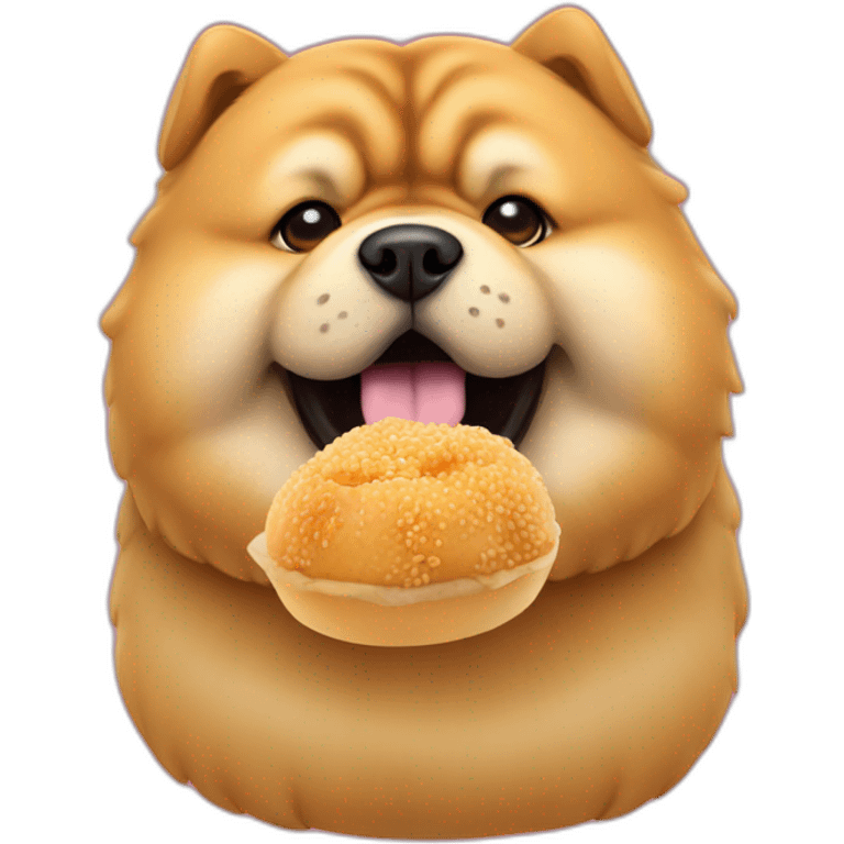 Chow Chow dog eating chinese bao emoji