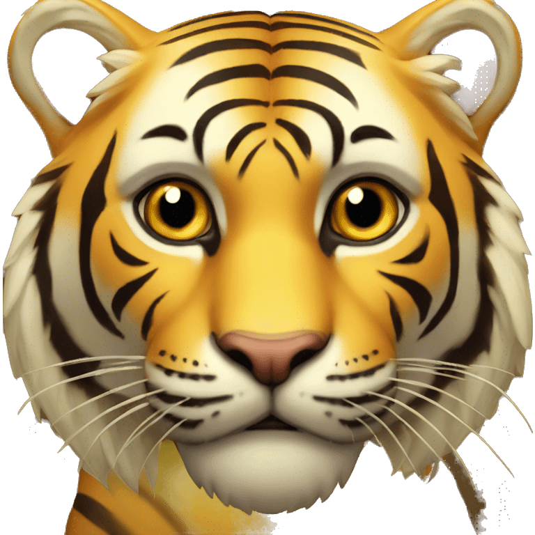 Un tigre jaune avec des eclaire emoji