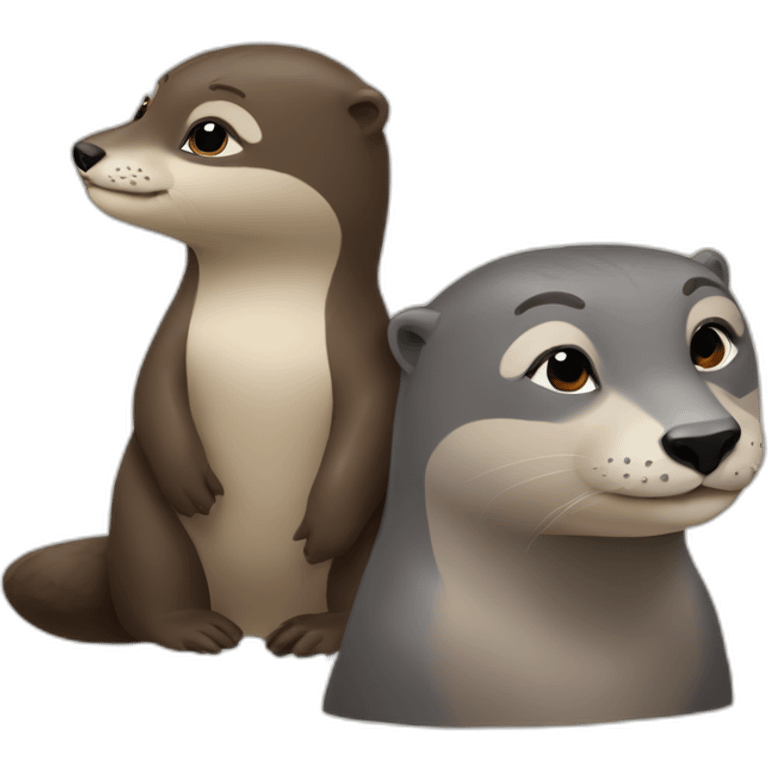 Angèle et une loutre emoji