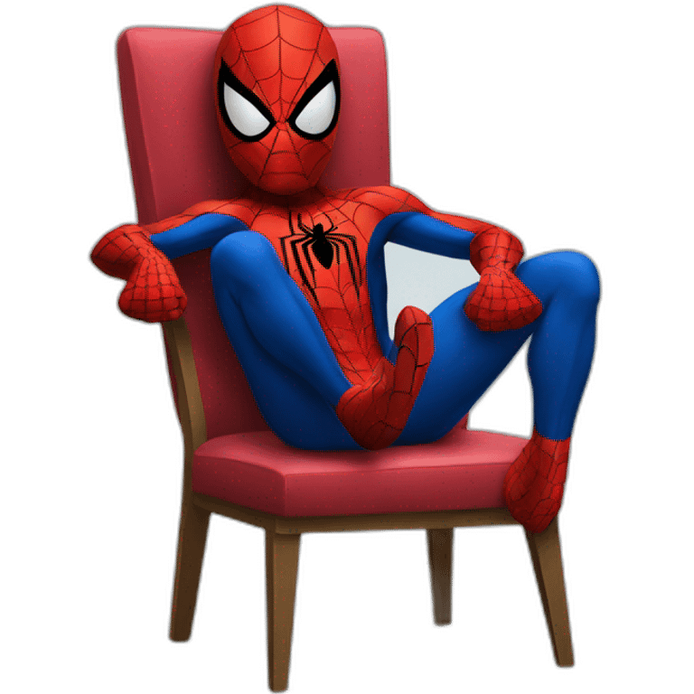 Spiderman on a chair emoji