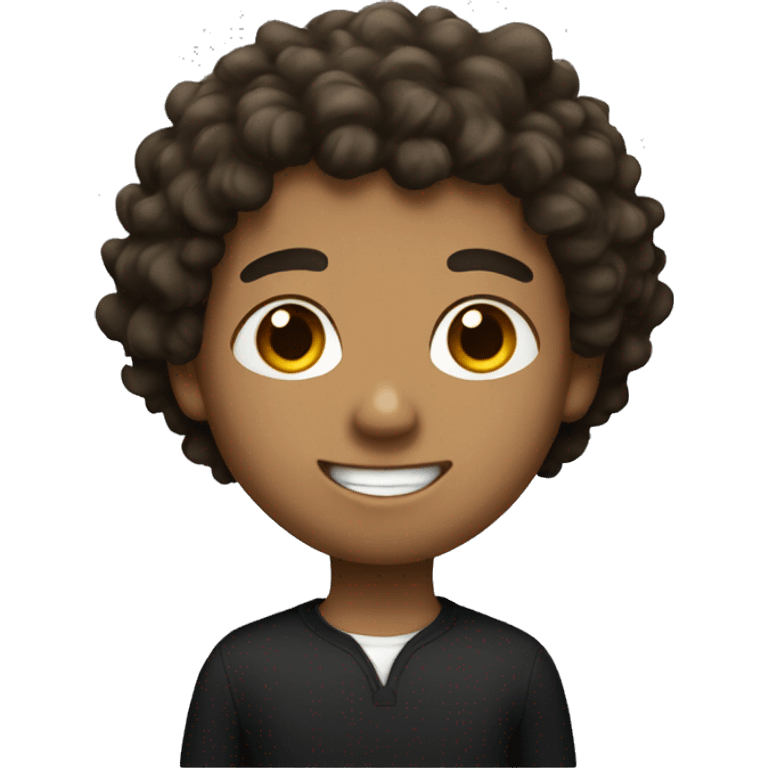 a light brown boy with black curly hair  emoji