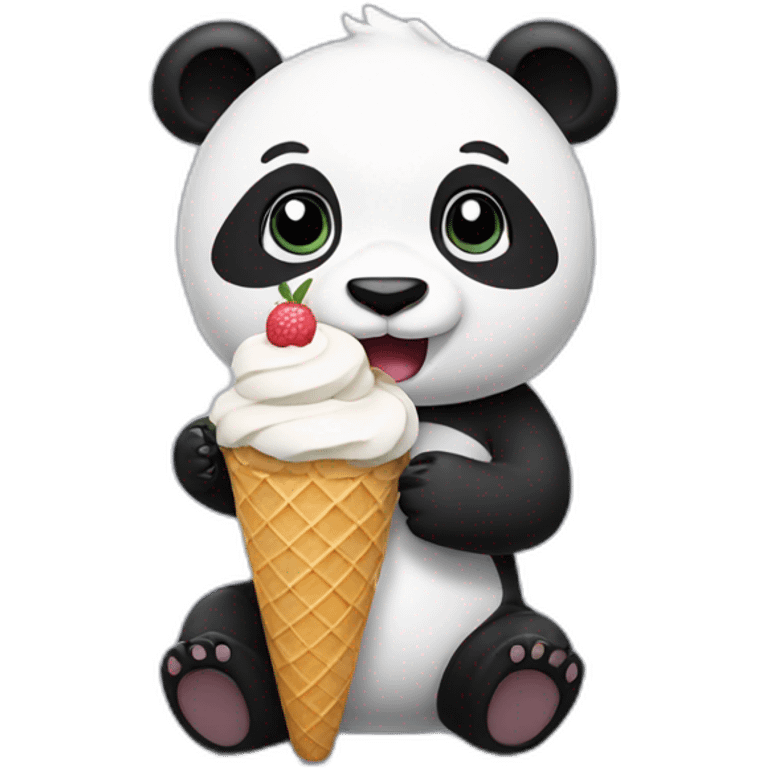 Panda eating ice cream emoji