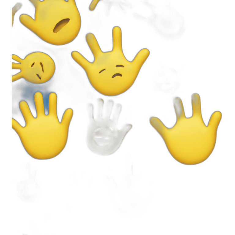 Emoji yellow Raising hands on blue background emoji