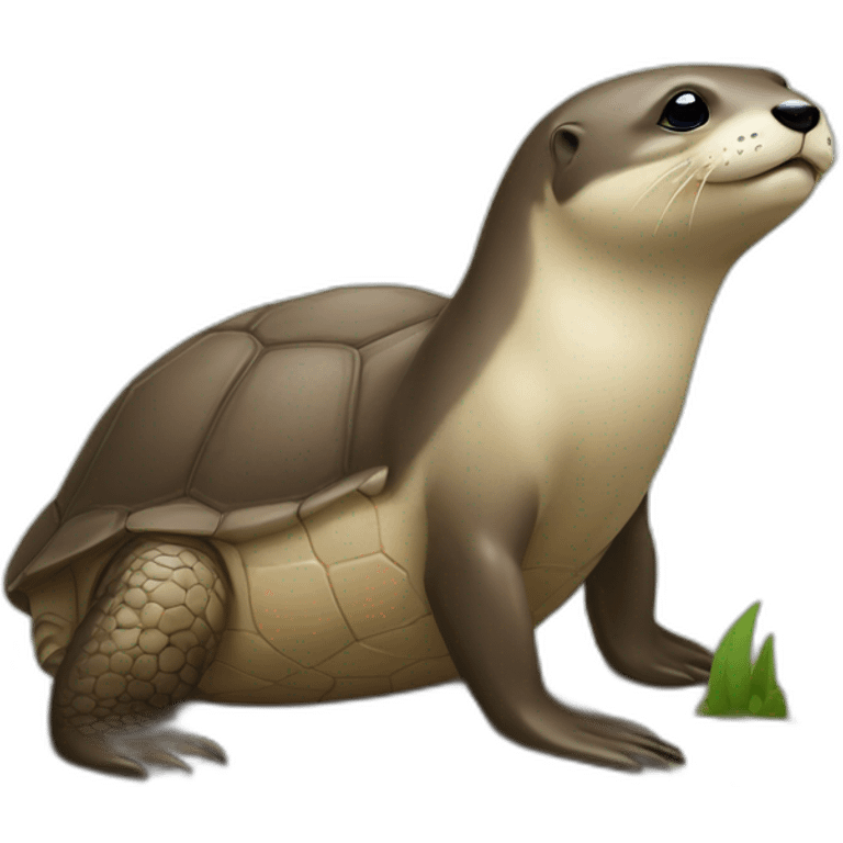 Loutre sur une tortue emoji