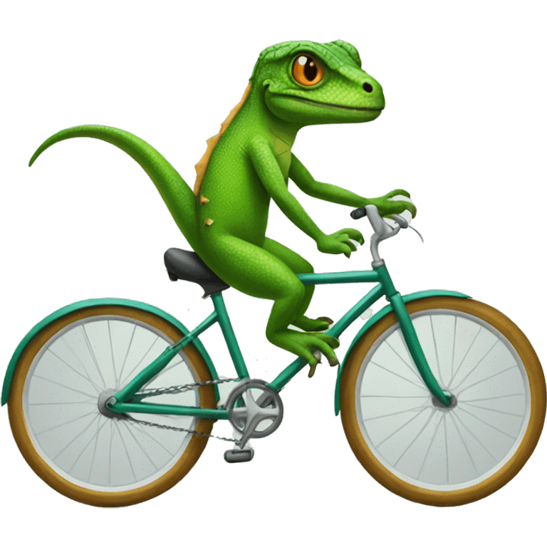 Lizard riding a bike emoji