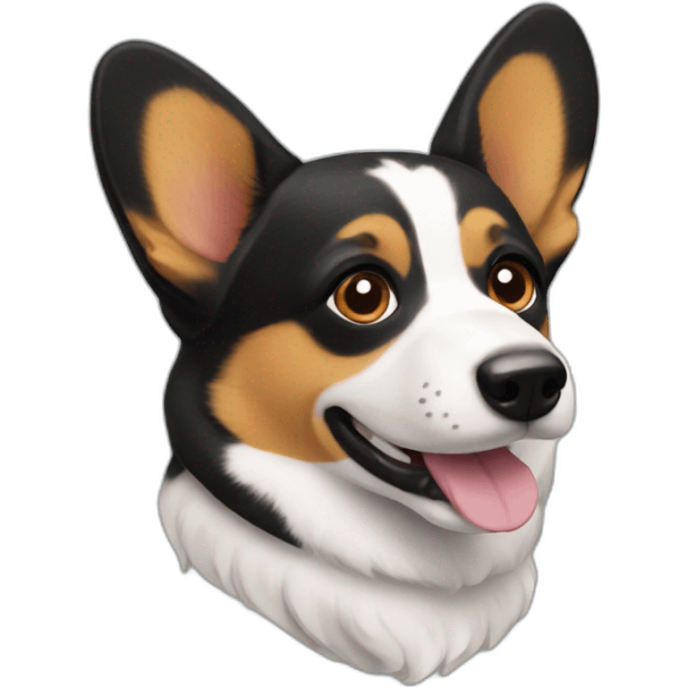 Corgi negro mar emoji